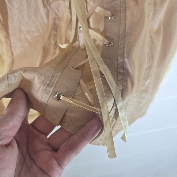 Vtg Y2k Lace Bustier Corset Long Sleeve Top - Picture 4 of 7